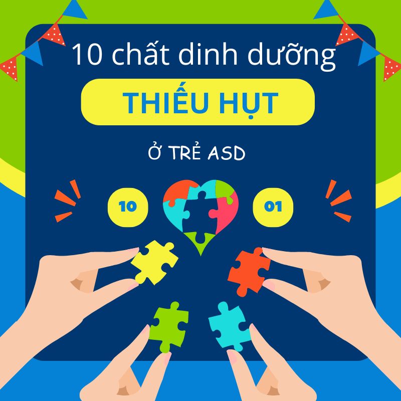 10 chất dinh dưỡng bị thiếu hụt nhiều nhất ở bệnh tự kỷ.